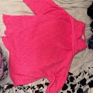 Altar'd State Vibrant Pink Cowl Neck Sweater
